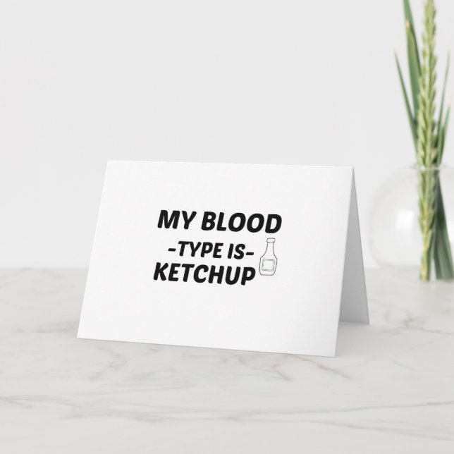TARJETA FESTIVA KETCHUP MI TIPO DE SANGRE (Anverso)