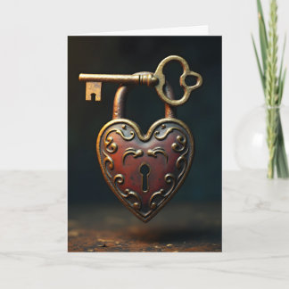 Tarjeta Festiva Key and Lock Valentines Card