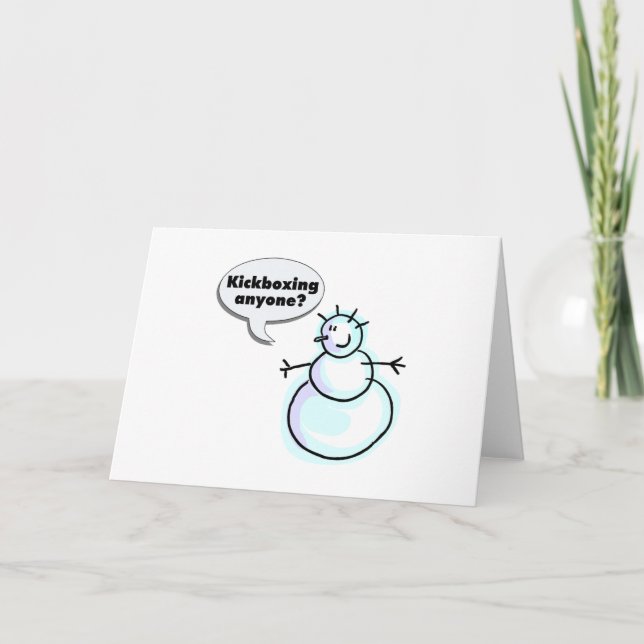 Tarjeta Festiva Kickboxing cualquier persona (muñeco de nieve (Anverso)