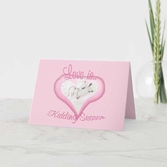Tarjeta Festiva Kidding Season Goat Valentine Card (Anverso)