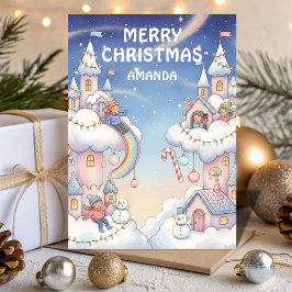 Tarjeta Festiva Kids Christmas Cloud Castle Magic