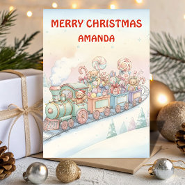 Tarjeta Festiva Kids Christmas Toy Train Adventure