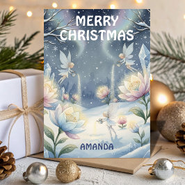 Tarjeta Festiva Kids Christmas Winter Fairy Garden