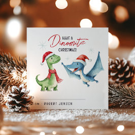 Tarjeta Festiva Kids Classroom Dinosaur Christmas Holiday