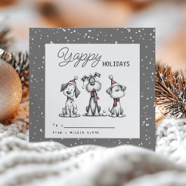 Tarjeta Festiva Kids Classroom Dog Themed Yappy Holidays