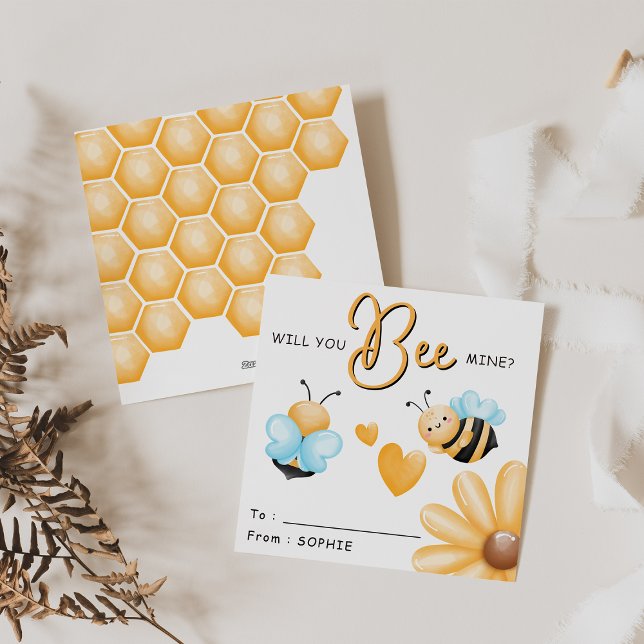 Tarjeta Festiva Kids Classroom Will You Bee Mine? Valentines Day (Subido por el creador)