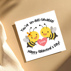 Tarjeta Festiva Kids Cute Bee El día de San Valentín