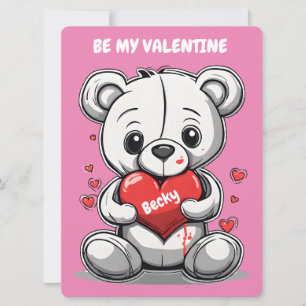 Tarjeta Festiva Kids Teddy Bear El día de San Valentín