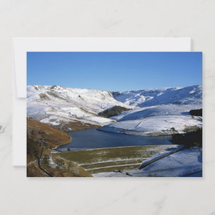 Tarjeta Festiva Kinder Reservoir Derbyshire England Holiday Card