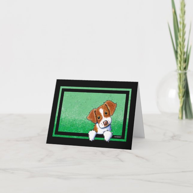 Tarjeta Festiva KiniArt Brittany Dog (Anverso)