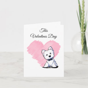Tarjeta Festiva KiniArt Lazo para Westie en San Valentín