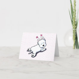 Tarjeta Festiva KiniArt Westie cariñoso de San Valentín