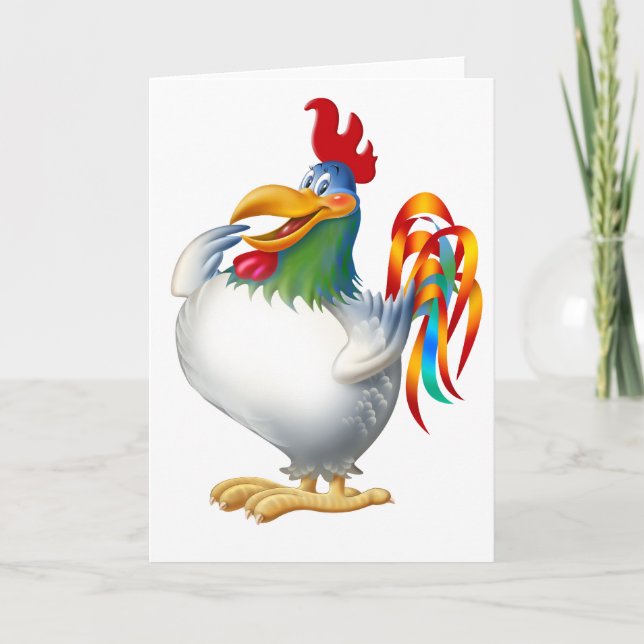 Tarjeta Festiva Kip haan del hahn del gallo (Anverso)