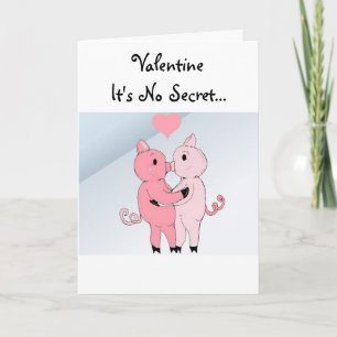 Tarjeta Festiva Kissing Piggys