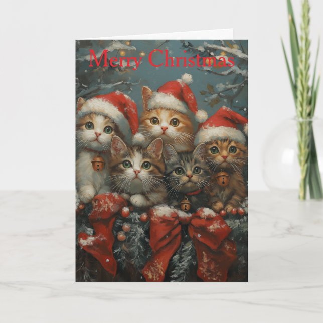 Tarjeta Festiva Kittens at Christmas (Anverso)