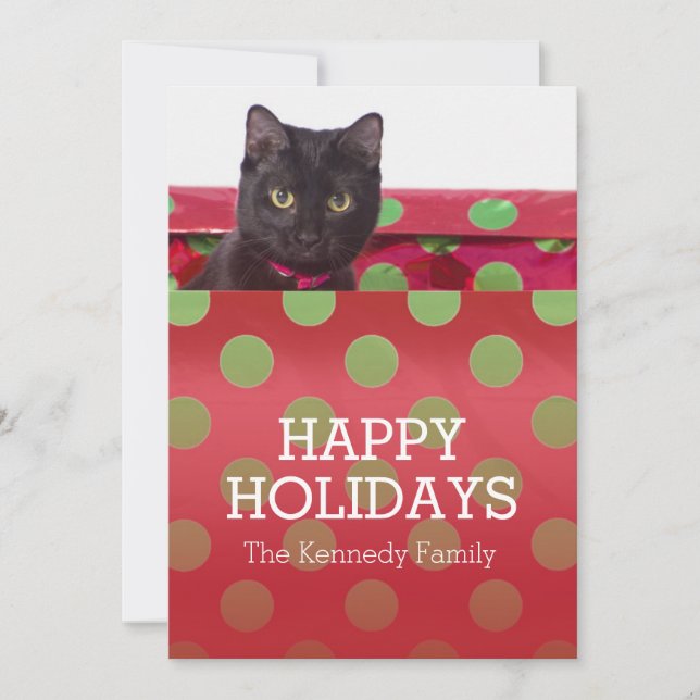 Tarjeta Festiva Kitty In Gift Box (Anverso)