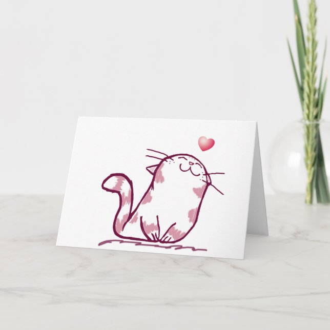 Tarjeta Festiva Kitty Love (Anverso)
