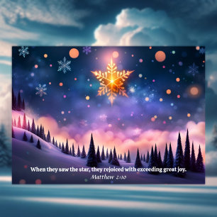Tarjeta Festiva KJV Scripting Verse Navidades Estrella Cristiana