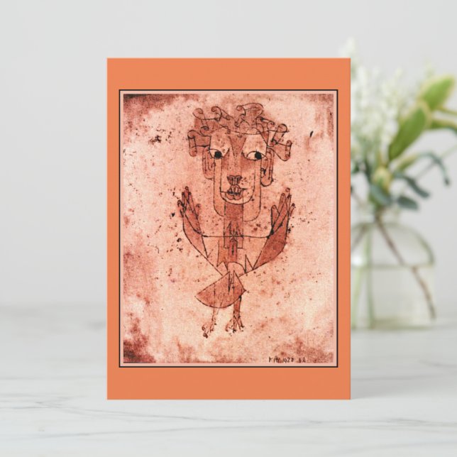 Tarjeta Festiva Klee - Angelus Novus (Nuevo ángel) (Anverso de pie)