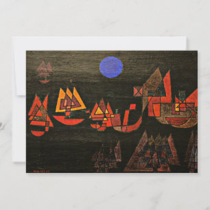 Tarjeta Festiva Klee - Barcos en la Noche