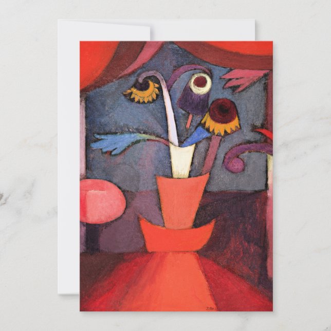 Tarjeta Festiva Klee - Flor de otoño (Anverso)