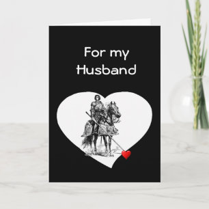 Tarjeta Festiva Knight en el amor de su marido de armas brillante 