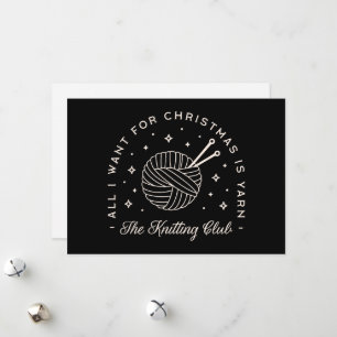 Tarjeta Festiva Knit club tejiendo vacaciones divertidas hilados
