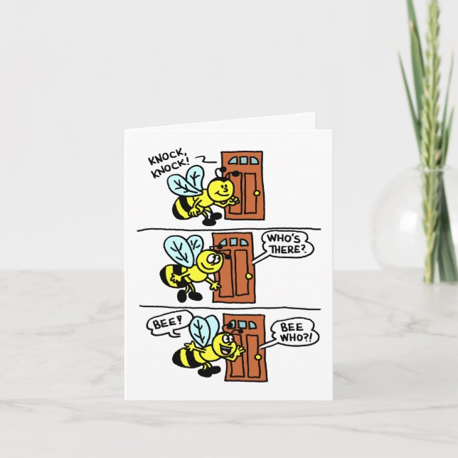 Tarjeta Festiva Knock Knock Bee Mine Valentine Greeting Card (Anverso)