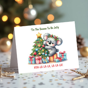 Tarjeta Festiva Koala Festivo - Es la Temporada de Ser Alegre