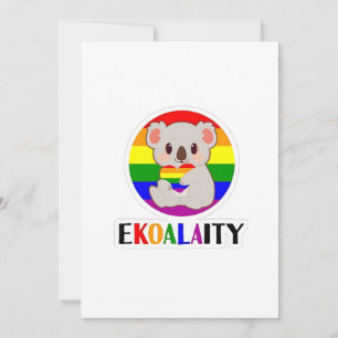 Tarjeta Festiva Koala, gay igualitario, tiene un gracioso Rainbo L