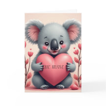 Koala Love Folded Valentine Card