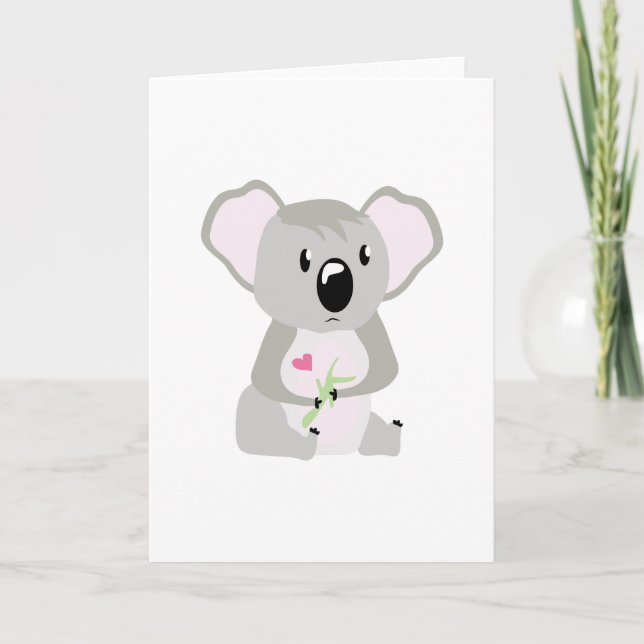 Tarjeta Festiva Koala Valentine (Anverso)