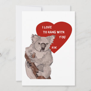Tarjeta Festiva Koala Valentines
