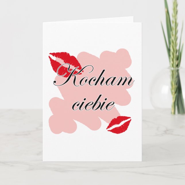 Tarjeta Festiva Kocham ciebie - Polaco te amo (Anverso)
