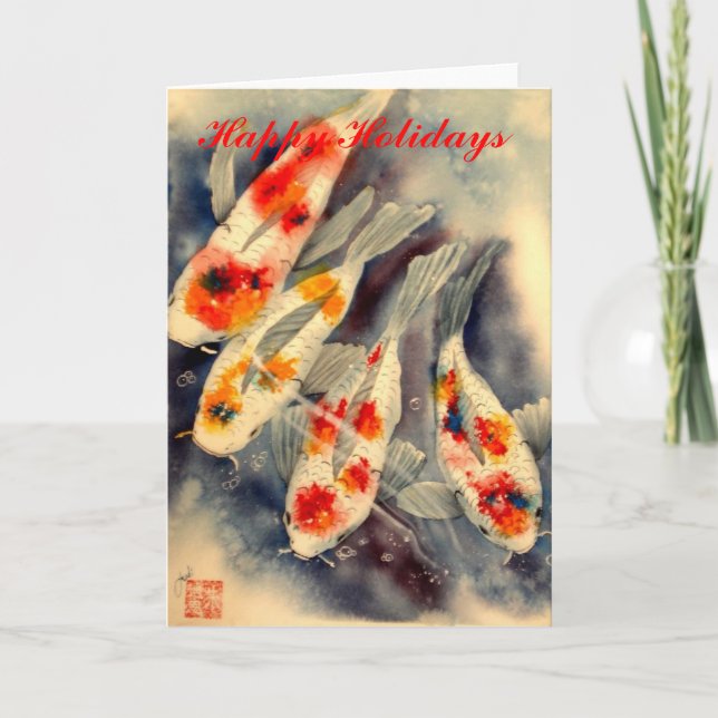 Tarjeta Festiva koi (Anverso)
