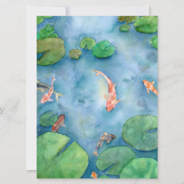 Tarjeta Festiva Koi Fish Pond watercolor