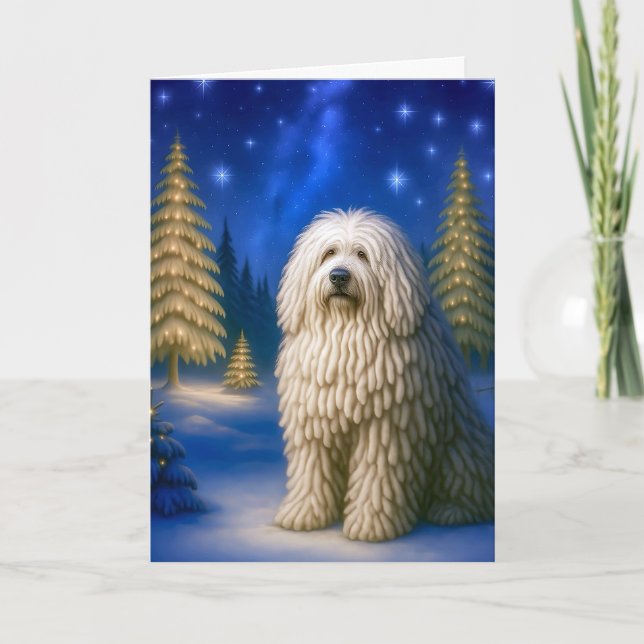 Tarjeta Festiva Komondor Holiday Card (Anverso)