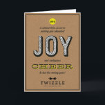 Tarjeta Festiva Kraft Contagious Cheer Joy Corporate Holiday Card<br><div class="desc">Una alegre y moderna combinación de papel kraft con estampado en pantalla. Esta tarjeta de vacaciones no confesional es perfecta para el envío de un correo de vacaciones a una empresa o a una oficina corporativa. Personalizar el frente con un logo y el interior con un mensaje de alegría.</div>