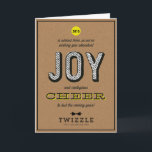 Tarjeta Festiva Kraft Contagious Cheer Joy Corporate Holiday Card<br><div class="desc">Una alegre y moderna combinación de papel kraft con estampado en pantalla. Esta tarjeta de vacaciones no confesional es perfecta para el envío de un correo de vacaciones a una empresa o a una oficina corporativa. Personalizar el frente con un logo y el interior con un mensaje de alegría.</div>