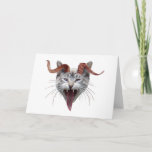 Tarjeta Festiva Krampus Cat<br><div class="desc">El gato Krampus ha venido a asustar a todos los malos chicas y niños en el Día de San Nicolás. Envíe esta extraña tarjeta a alguien travieso de estos Navidades.</div>