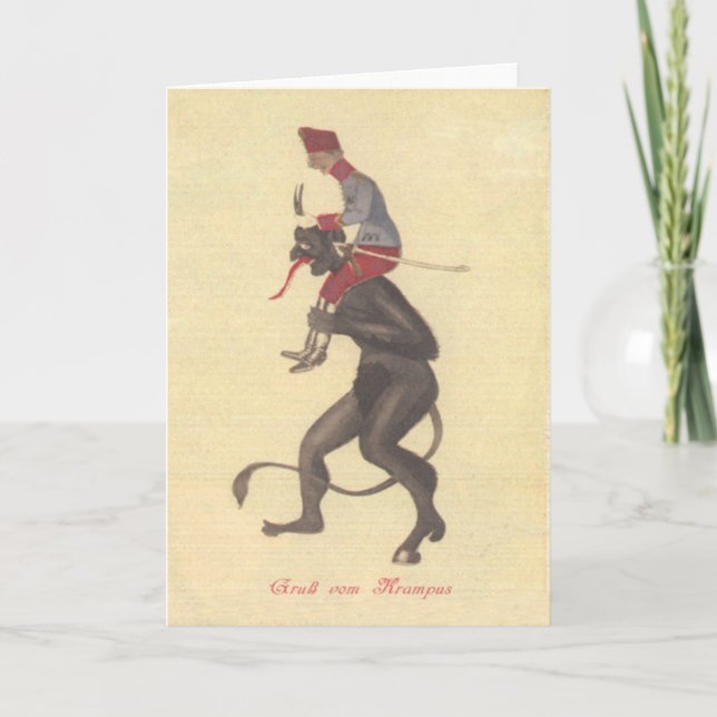 Tarjeta Festiva Krampus Kidnapping Adulto (Anverso)