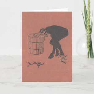 Tarjeta Festiva Krampus que recoge a mala gente