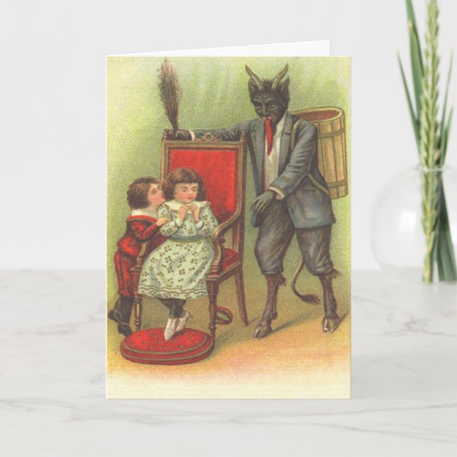 Tarjeta Festiva Krampus Viene Por Los Niños Malos (Anverso)