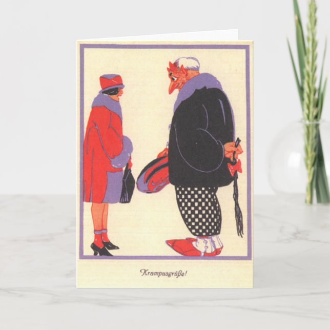 Tarjeta Festiva Krampus y fecha (Anverso)