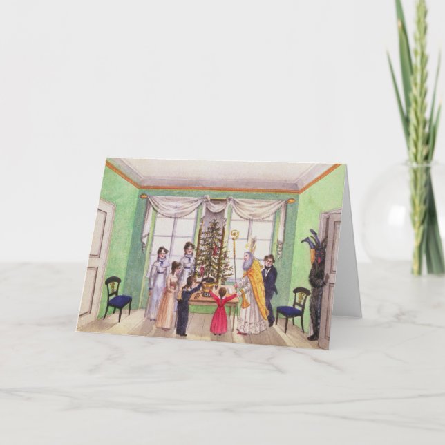 Tarjeta Festiva Krampus y San Nicolás del diario de Carl (Anverso)