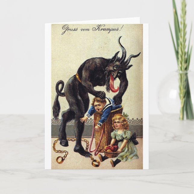 Tarjeta Festiva Krampus y su despido 2 (Anverso)