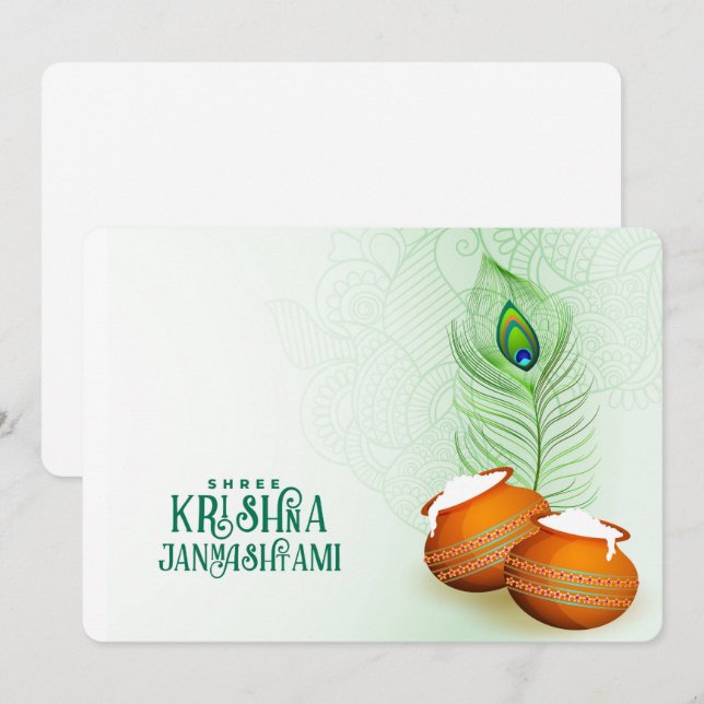 Tarjeta Festiva Krishna Janmashtami (Anverso / Reverso)