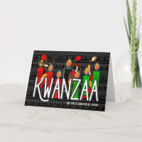 Kwanzaa Bailarines afroamericanos Kinara Candles