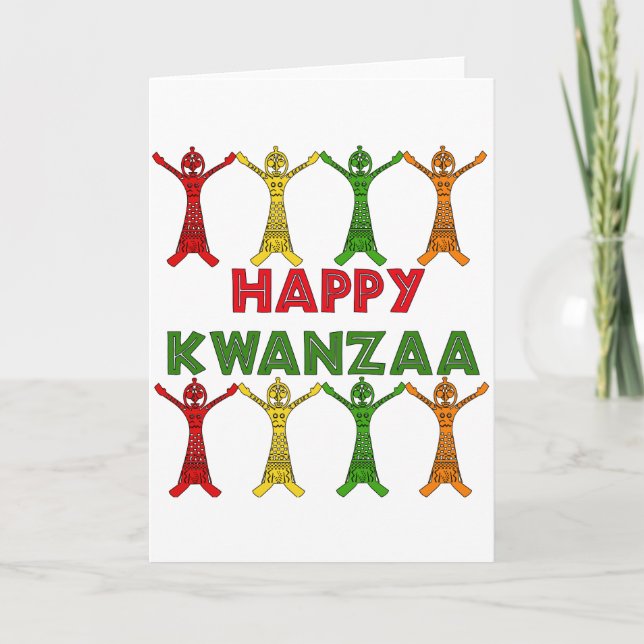 Tarjeta Festiva Kwanzaa Dancers (Anverso)