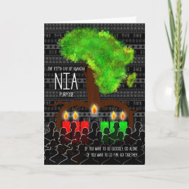Tarjeta Festiva Kwanzaa Día 5 Nia Purpose Africa Tree Shape